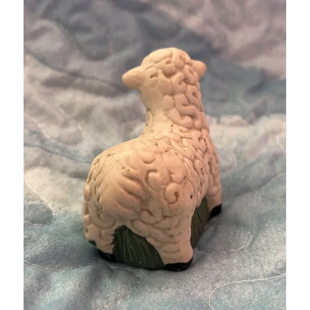 Vintage Replacement Ceramic Nativity Scene Set Sheep Figurine‎ Hand painted